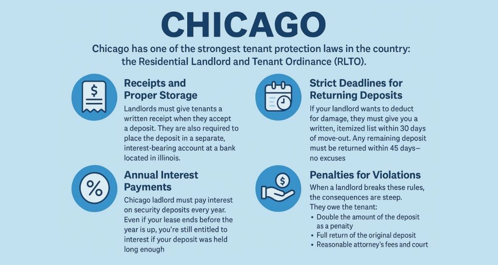 A listing of Chicago security deposit laws
