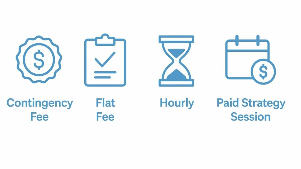 A listing of different legal fees types