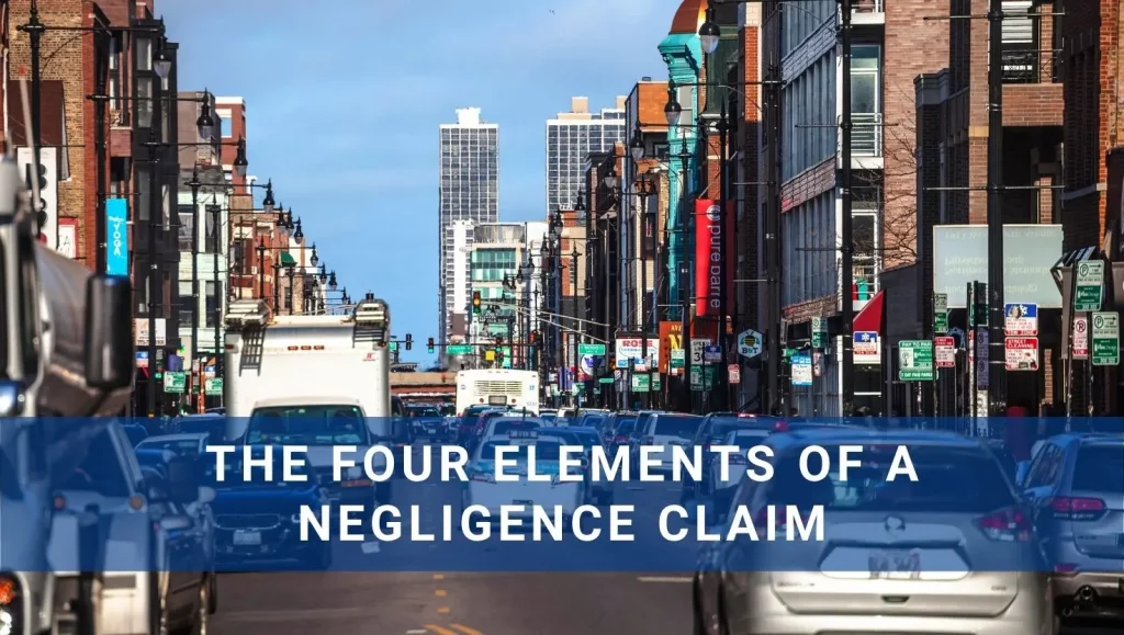 Overlay of city and four elements of negligence claim