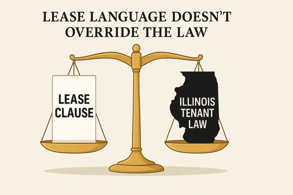scale showing that lease language does not override the law