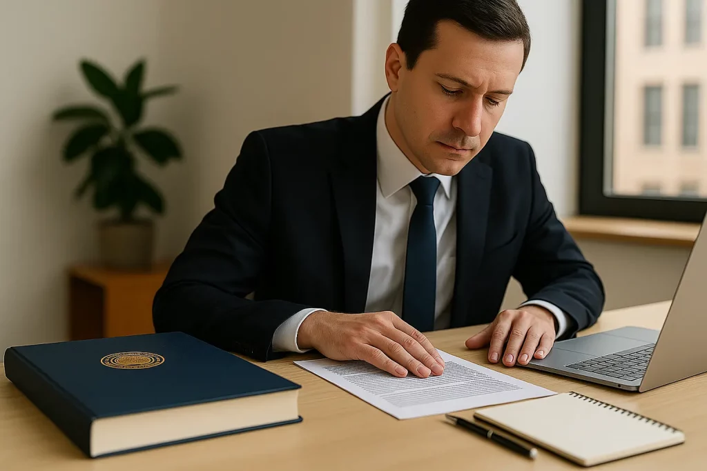 A lawyer reading the building code