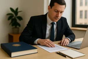 A lawyer reading the building code