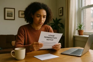 Tenant holding a lease termination notice