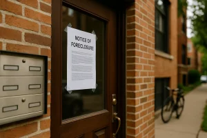 Foreclosure notice on door