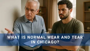 Chicago landlord pointing out ordinary wear and tear